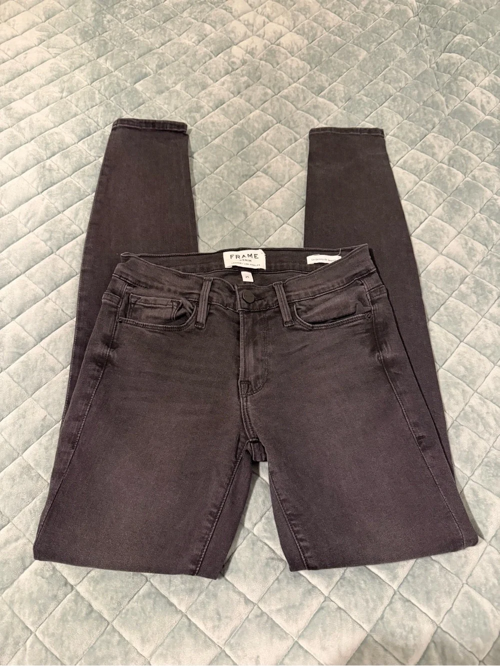 Frame Le Skinny Jean Denim Black High-Rise - size 25